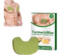 Turmericmax Gynecomastia Compress Patch, Gynecomastia Tightening Ginger Patch,Men Chest Care Patch Turmeric Extract (1 Box)