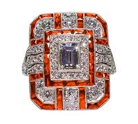 Turn Anillos al aire libre de lujo completo en forma de pera anillo joyería cumpleaños propuesta novia fiesta de compromiso anillo anillos tamaño 50 (rojo, 8)