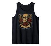 Turn It Loud Gafas de Sol Vintage Rock and Roll Skull Camiseta sin Mangas