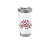 Turn the Page Book Lovers Reading Bookish Items Books Themed Vaso térmico de acero inoxidable de doble pared