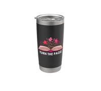 Turn the Page Book Theme Bookish Items Books Lovers Reading Vaso térmico de acero inoxidable de doble pared