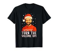 Turn The Volume Up! Zohran Mamdani Christmas Sweater Santa Camiseta