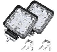Turnaroundtech Foco led 12v 2 uds aluminio abs 48W 16 led 6500K 10.5 cms 4.21" faros 4x4 largo alcance