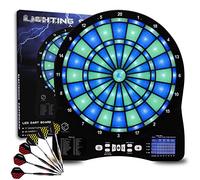 Turnart Diana Electrónica, Diana Electronica Profesional, Dardos Diana Electronica,6 Dardos Juego Digital con Sonido 48 Juegos 500 Variantes (Verde)