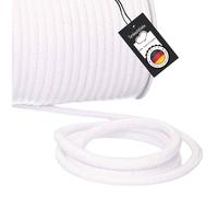 Turnbeutelliebe® Cordón 100% algodón de 8 mm de Ancho, Grueso, para Bolsas de Deporte, Bolsos y Pantalones, para Coser - Muchos Colores y Longitudes - Trenzado - Cuerda - Cinta (Blanco, 20)