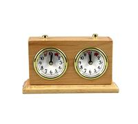 Turnier - Reloj de ajedrez analógico de madera natural con soporte