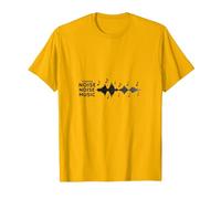 Turning Noise Music: Arte melódico de Ondas sonoras Camiseta, Hombre, Dorado Brillante, L