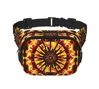 Turning the Flame Fitness - Bolso de hombro de viaje moderno e informal, riñonera cuadrada de doble capa, color negro, talla única, Negro, One Size
