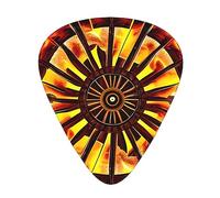 Turning The Flame - Juego de 12 púas de guitarra multigrosor, tono claro, sensación cómoda, fuerte resistencia al desgaste y dureza, viene con caja transparente
