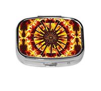 Turning The Flame - Organizador de pastillas de viaje con 2 compartimentos, mini pastillero portátil, caja de almacenamiento de medicamentos y vitaminas