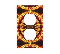 Turning The Flame - Placa de pared de salida de receptáculo dúplex, tamaño estándar de 1 banda, policarbonato termoplástico.