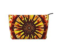 Turning the Flame Prints - Bolsa de cosméticos de pana para almacenamiento de cosméticos con cierre de cremallera para viajes, camping y uso diario