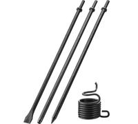 Turnirace Juego de 3 cinceles neumáticos de 18 pulgadas de largo, punta de 1/8 pulgadas, 3/8 pulgadas y 3/4 pulgadas y puntas planas de martillo de aire con resorte, aleación de acero 42 Cr-Mo