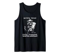 Turno De Noche Enfermera Mapache Vampiro Asistente Humor Vintage Camiseta sin Mangas