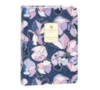 Turnowsky - Agenda diaria de 13 meses mediano, diario de bolsillo con marcapáginas, tapa dura y gráficos de flores, 384 páginas de colores, ideal para la escuela, 11 x 15,3 cm, azul