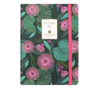 Turnowsky - Mini Agenda 2026, 12 meses, diaria, con elástico y marcador de páginas Trancia Metal in Cover, para trabajo y universidad, 352 páginas impresas a color, formato 11 x 15,3 cm, Monstera