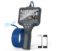 TURNRISE Endoscopio Camara de Inspeccion Doble Lente Cámara Endoscópica 4,3'' Pantalla IPS 1920P HD Endoscopio 2,5M Boroscopio con 7 Luces LED Camara Endoscopica IP67 Camara Inspeccion
