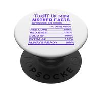 Turnt Up Mamá Divertido Madre Hechos Mordaza Mamá Abuela Día de la Madre PopSockets PopGrip Adhesivo