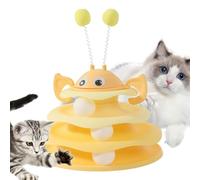 Turntable Cat Toy | 3-Layer Kitten Puzzle Ball Tower | Interactive Play Game - for Living Room Bedroom Basement Apartment Farmhouse