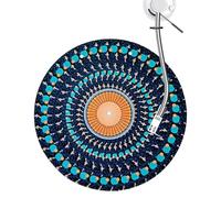 Turntable Slipmat, Vinyl Platter Pad, DJ Felt Mat, Optical Illusion Graphic Design For Stable Rotation Control, Anti Static Audio Accessory, 12 Inch Record Player Mat For Home Studio Setup