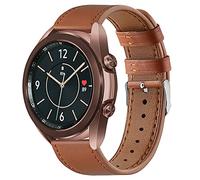 TurnTurn 20mm Correa de Cuero Compatible con Huawei Watch GT3/GT2 42mm/Samsung Galaxy Watch Active 2/Galaxy Watch 42mm Banda de Reloj de Piel Liberación Rápida para Hombre y Mujer (Marrón)
