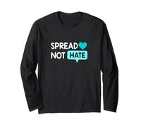 Turquesa Color Love Not Hate Gráfico Turquesa Manga Larga