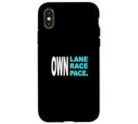Turquesa Color Own Lane Race Pace Gráfico Turquesa Carcasa para iPhone X/XS