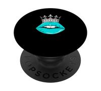 Turquesa Color Royal Kiss Turquesa Gráfico PopSockets PopGrip Adhesivo