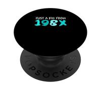 Turquesa Just A Kid From 198X Turquoise Graphic PopSockets PopGrip Adhesivo