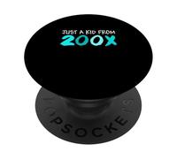 Turquesa Just A Kid From 200X Turquoise Graphic PopSockets PopGrip Adhesivo