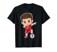 Turquía Dab Kid Goal Cartoon Bandera Turca para Niños Niños Camiseta