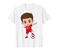 Turquía Dab Kid Goal Cartoon Bandera Turca para Niños Niños Camiseta