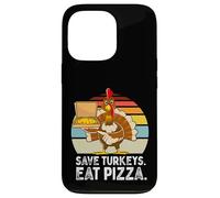 Turquía Gracioso Acción de Gracias Salvar Pavos Comer Pizza Hombres Niños Carcasa para iPhone 13 Pro