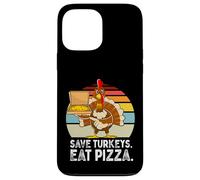 Turquía Gracioso Acción de Gracias Salvar Pavos Comer Pizza Hombres Niños Carcasa para iPhone 13 Pro MAX