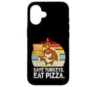 Turquía Gracioso Acción de Gracias Salvar Pavos Comer Pizza Hombres Niños Carcasa para iPhone 16