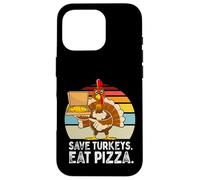 Turquía Gracioso Acción de Gracias Salvar Pavos Comer Pizza Hombres Niños Carcasa para iPhone 16 Pro