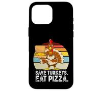 Turquía Gracioso Acción de Gracias Salvar Pavos Comer Pizza Hombres Niños Carcasa para iPhone 16 Pro MAX
