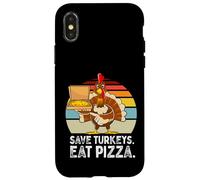 Turquía Gracioso Acción de Gracias Salvar Pavos Comer Pizza Hombres Niños Carcasa para iPhone X/XS