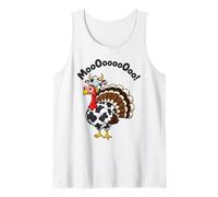 Turquía Moo Divertido Acción de Gracias Vaca Turquía Híbrido Dibujos Anim Camiseta sin Mangas