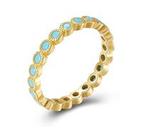 Turquoise Apretable Anillo para mujeres Declaración de piedra delgada de piedra delgada Anillos de banda de nudillos Western Turquoise Comfit Fit Simple Boho Wedding Promise Browing Birthday Gift