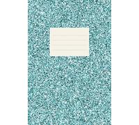 Turquoise Faux-Glitter Notebook 6x9 Blank | 100 Pages: Stylish Journal for Women, Self Care & Daily Writing | Aesthetic Gift Notebook |