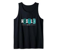 Turquoise Hustle Harder Turquoise Graphic Camiseta sin Mangas