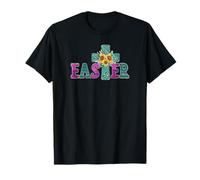 Turquoise Leopard Easter Cross For Christian Sunflower Mom Camiseta