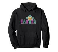 Turquoise Leopard Easter Cross For Christian Sunflower Mom Sudadera con Capucha