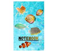 Turquoise Reef Fish Notebook: Bright Tropical Water Design - 120 Blank Pages for Writing & Creative Notes