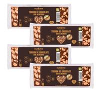 Turrón de chocolate con almendras 1kg nut&me | Dieta KETO | Sin azúcares añadidos | Vegetariano | Bajo en sal | Sin Gluten | Sin conservantes | Alto en fibras | Pack 4 x 250 gr
