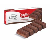 Turrón de Nocilla® 150g - Torrons Vicens | Turrón Artesanal con Praliné de Avellana y Cacao, Crema de Nocilla® y Cobertura de Chocolate | Dulce Tradicional Gourmet en Estuche Regalo