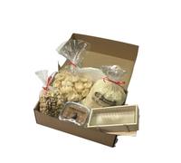 Turrón Do it yourself: Haz tu propio turrón y almendritas rellenas. Harina de almendra, moldes para hacer turrón y caja de madera.