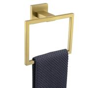 TURS Soporte de papel higiénico para montaje en pared, acabado de latón cepillado para baño y cocina, impermeable y resistente al óxido