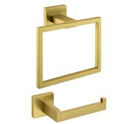 TURS Toalleros de Aro de Acero Inoxidable Toallero de Anilla Redondo Estilo Montado en Pared e Anilla INOX 304 Chrome Accessori Bagno de Toalla Soporte de Toalla con Accesorios de Fijación (Oro)